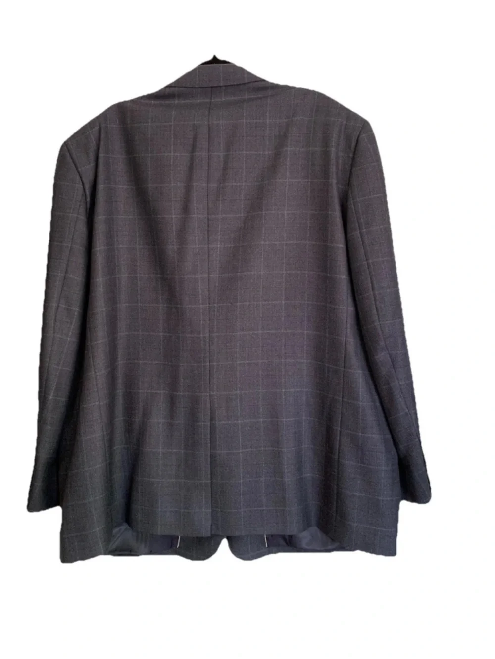 Joseph & Feiss 100% Wool Gray Windowpane Plaid Sport Coat‎ Blazer Jacket SZ 52R